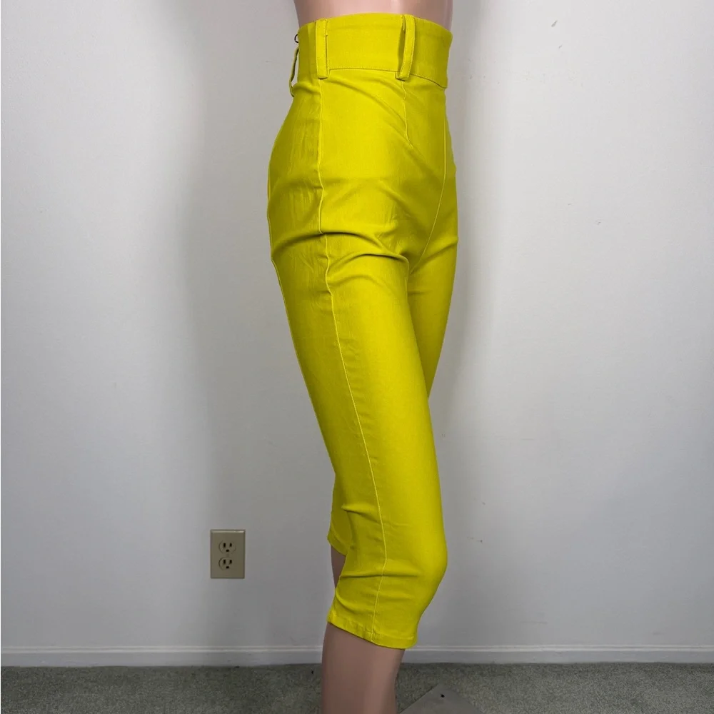Pinup Couture Tracy Lords Lime Green Capris - Picture 2 of 4